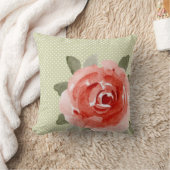 Coussin Rose rouge sur points blancs et lime (Couverture)