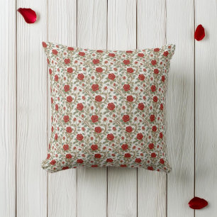 Coussin Rose rouge vintage