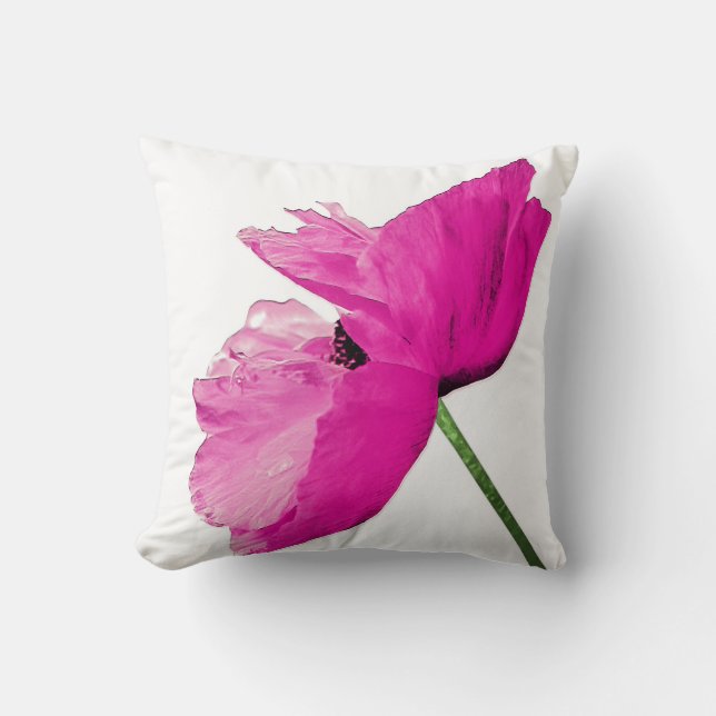 Coussin rose saisissant de pavot (Recto)