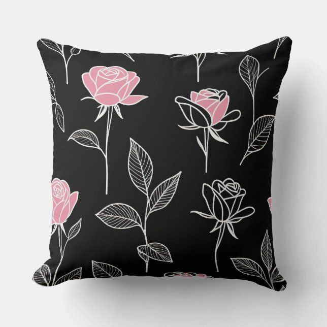 Coussin Rose stylisé (Recto)