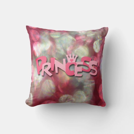 Coussin Rose Tendance Princesse Bokeh (Recto)