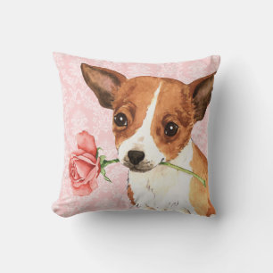 Coussin Rose Valentin Chihuahua