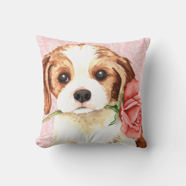 Coussin Rose Valentine Cavalier (Recto)