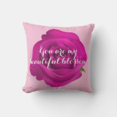 Coussin Rose Velours - Décoration de Maison Romant (Recto)