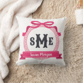 Coussin Rose vif clé grecque arc monogramme (Couverture)