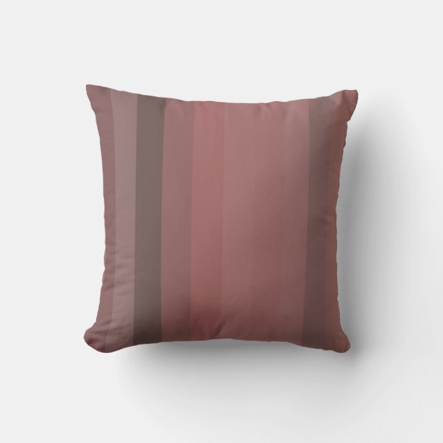 Coussin Rose Vintage & Cacao Rayures Verticales (Recto)