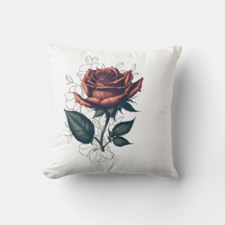 Coussin Rose Vintage Élégante – Conception de T-Shirt d'Ar