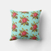 Coussin Rose vintage et Mariage Aqua Bride (Verso)
