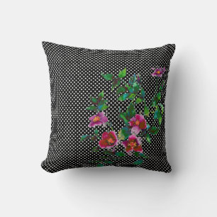 Coussin Rose vintage - pois