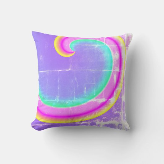 Coussin Rose Violet Curl Magic Rainbow Wave (Recto)