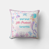 Coussin Rose violet magique fille sirène 1er anniversaire (Recto)