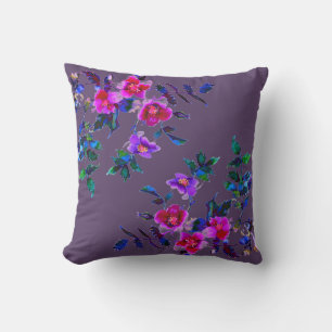Coussin Rose violet vintage