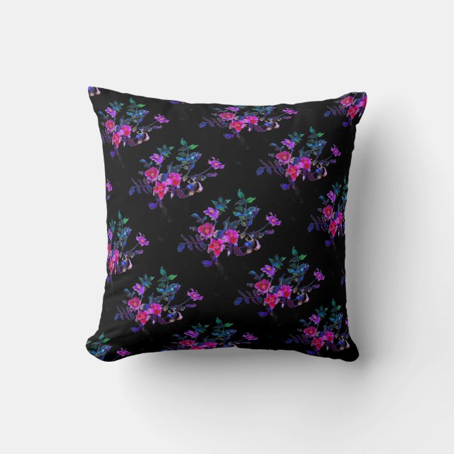 Coussin Rose violette vintage (Recto)