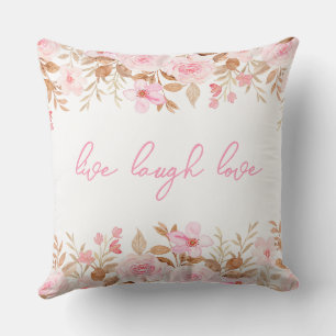 Coussin Rose Vivre Rire Aimer