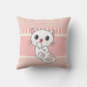 Coussin Rosée Dusty Modelée avec Kitten Caractère mignon L (Verso)