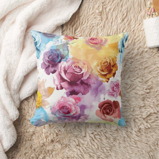Coussin Roses à l'aquarelle (Couverture)