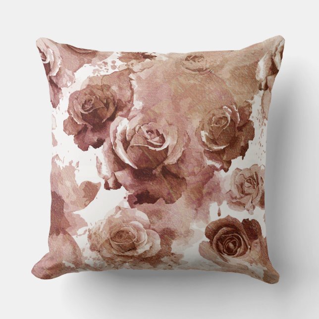 Coussin Roses Aquarelle 3 (Recto)