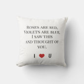 Coussin Roses Are Red Valentine's - I ♥ U Funny Romantic (Recto)