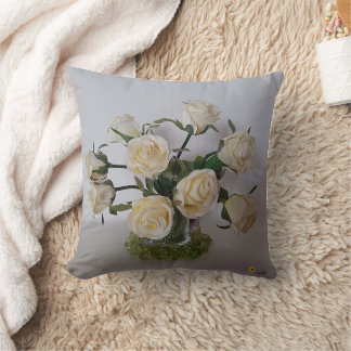 COUSSIN ROSES BLANCHES