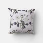 Coussin Roses blanches Feuilles décoratifs gris (Recto)