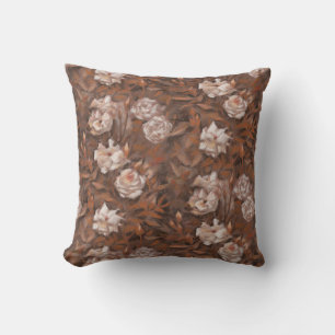 Coussin Roses blanches, motifs floraux nostalgiques couleu