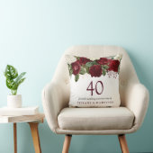 Coussin Roses blanches rouges bordeaux 40e anniversaire de (Chaise)