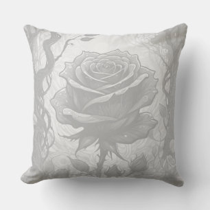 Coussin Roses blancs et gris