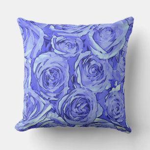Coussin Roses bleu-clair