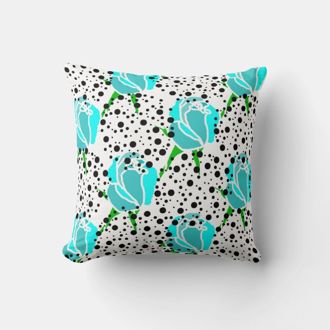 Coussin roses cool avec cercles pointillés (Recto)