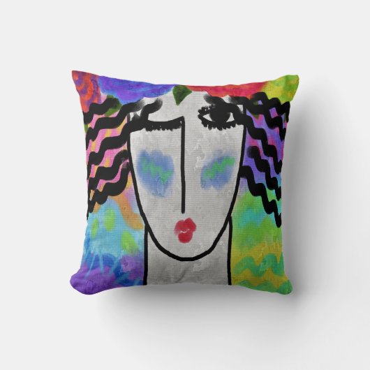 Coussin Roses dans ses cheveux Art Abstrait (Recto)