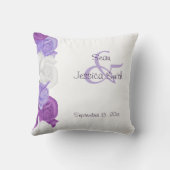 Coussin Roses de Collection Chic Date de Mariage (Verso)