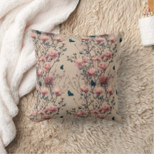 Roses de printemps vintage avec papillons bleus