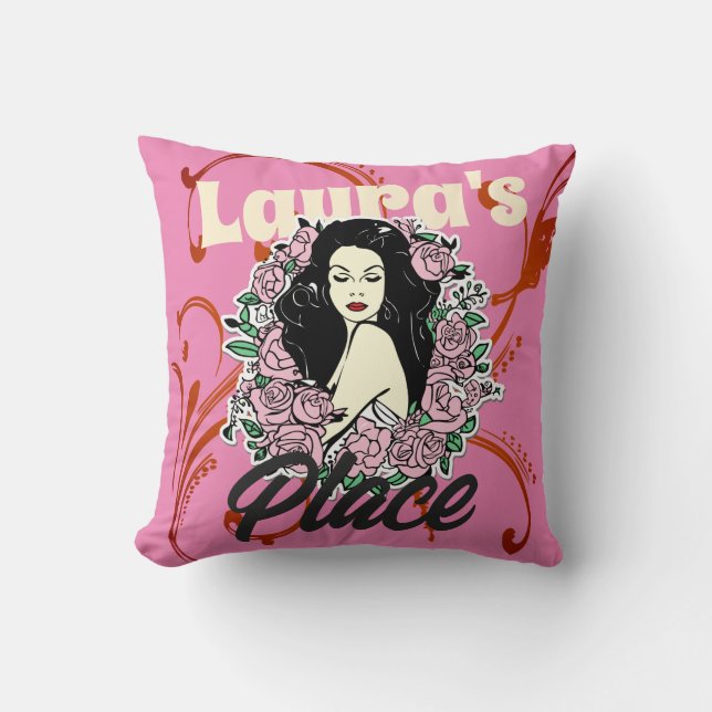 Coussin Roses de studio de tatouage (Recto)
