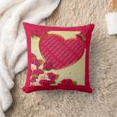 Coussin Roses et cadre cardiaque Ajouter une photo (Couverture)