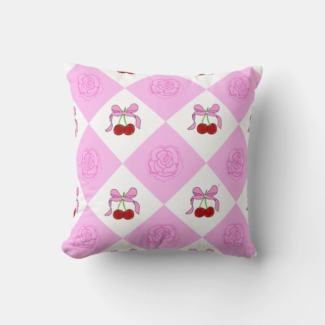 Coussin Roses et cerisier (Recto)