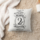Coussin Roses et vignes romantiques 2e anniversaire de mar (Couverture)