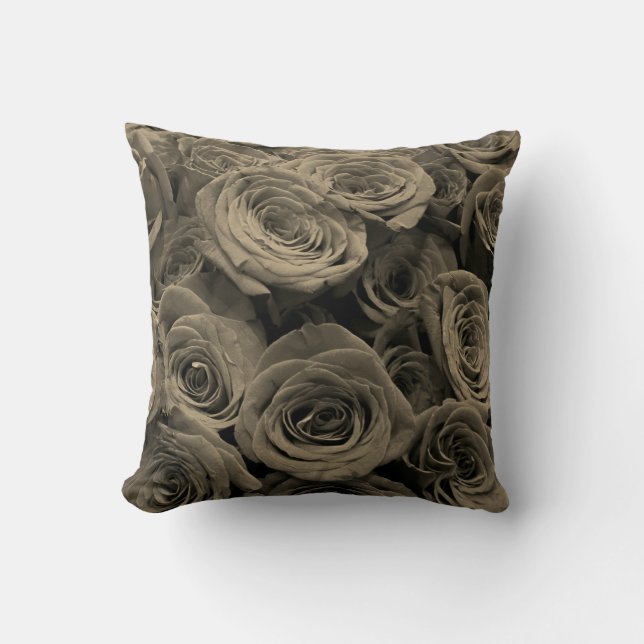 Coussin Roses gris chauds (Recto)