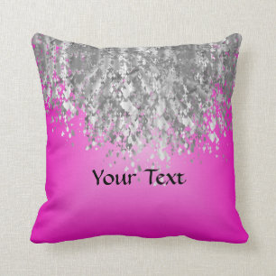 Coussin Roses indien et parties scintillantes de faux