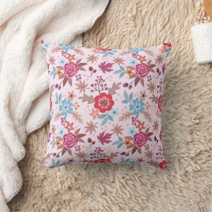 Coussin Roses inspirés à l'automne - Motif d'impression or