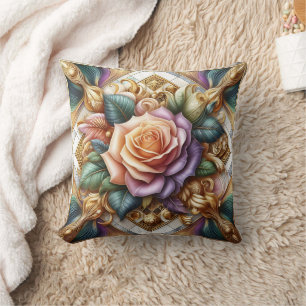 Coussin Roses magnifiquement conçus dans l'art complexe