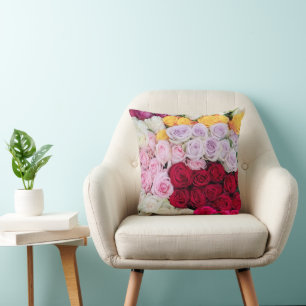 Coussin Roses Mélangées Colorées