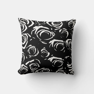 Coussin Roses noires et blanches