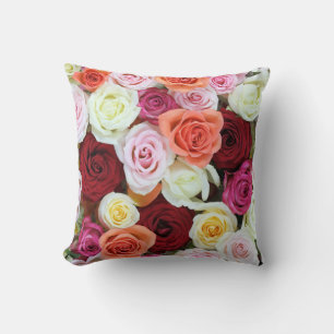 Coussin Roses Roses Blanches et Rouges