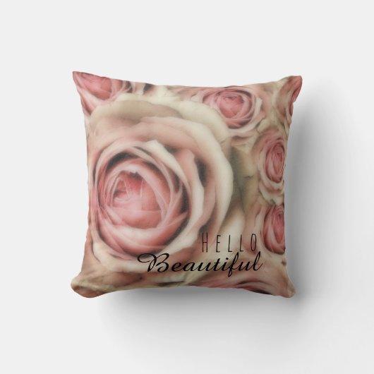 Coussin Roses roses élégantes florales rustiques chic de f (Recto)