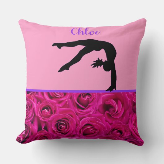 Coussin Roses roses Gymnastique Tumbling (Recto)