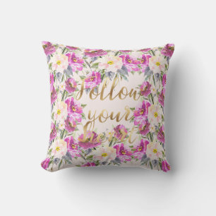 Coussin Roses Roses Rose Or Floral Suivez votre coeur