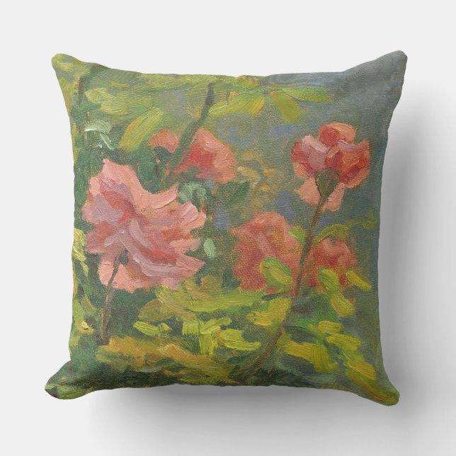 Coussin Roses roses roses au coucher du soleil (Recto)