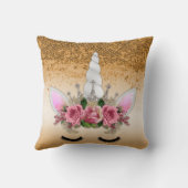 Coussin Roses roses roses et Parties scintillant d'or Unic (Verso)