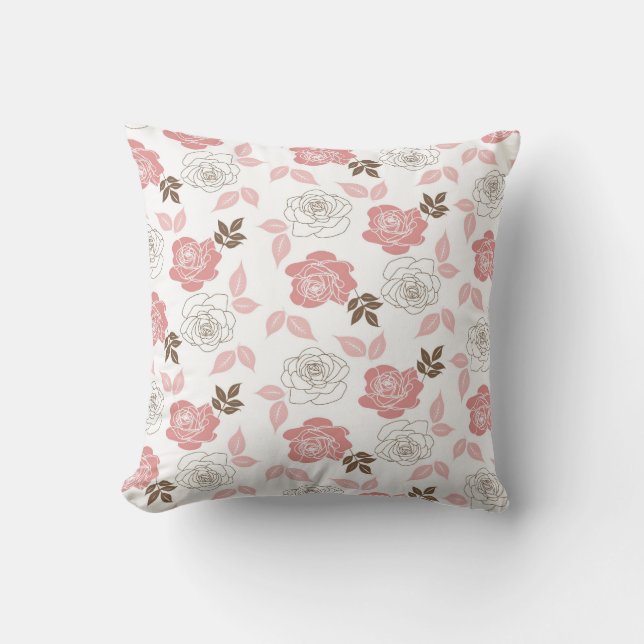Coussin Roses roses roses florales (Recto)