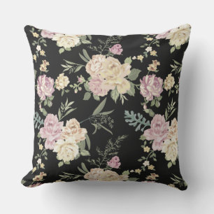 Coussin Roses roses roses roses vieilles Chintz Motif sur